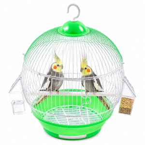 Round Hanging Bird Cage, 28 cm – Green