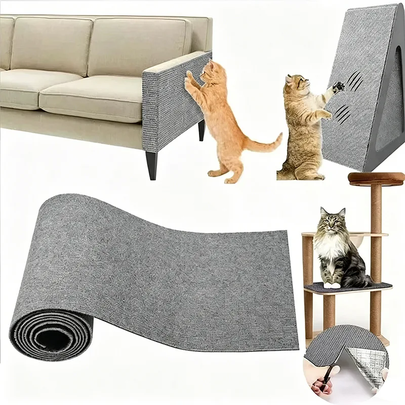 Self-Adhesive Cat Scratch Mat, 30 × 100 cm – Grey Self-Adhesive Cat Scratch Mat, 30 × 100 cm – Grey