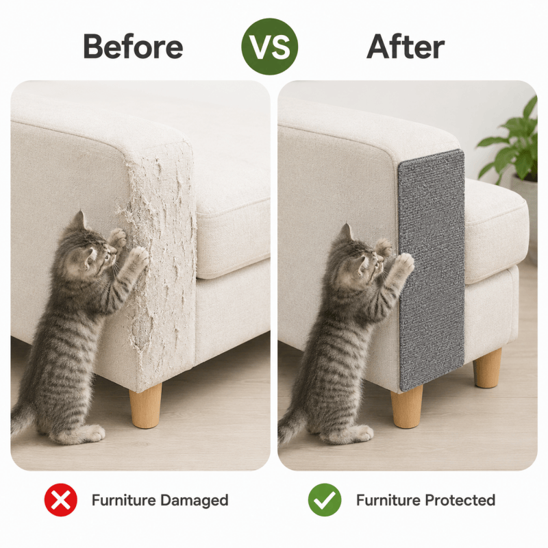 Self-Adhesive Cat Scratch Mat, 30 × 100 cm – Grey Self-Adhesive Cat Scratch Mat, 30 × 100 cm – Grey