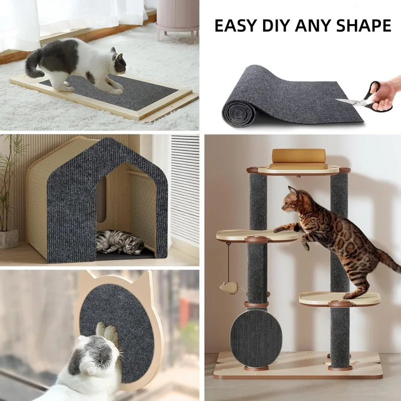 Self-Adhesive Cat Scratch Mat, 30 × 100 cm – Grey Self-Adhesive Cat Scratch Mat, 30 × 100 cm – Grey
