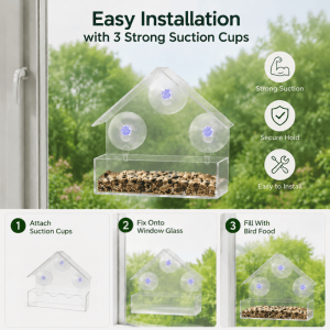 Window Bird Feeder with Suction Cups – 1 feeder