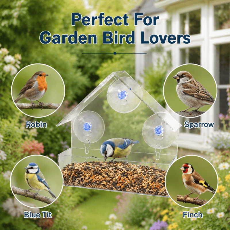 Window Bird Feeder with Suction Cups – 1 feeder Window Bird Feeder with Suction Cups – 1 feeder
