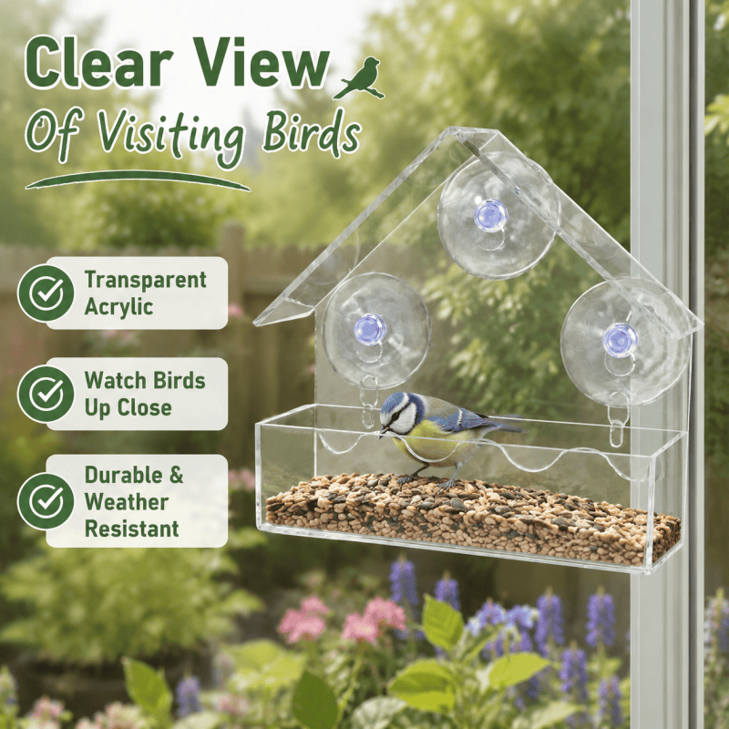 Window Bird Feeder with Suction Cups – 1 feeder Window Bird Feeder with Suction Cups – 1 feeder