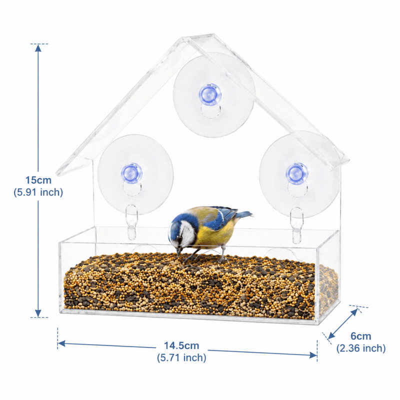 Window Bird Feeder with Suction Cups – 1 feeder Window Bird Feeder with Suction Cups – 1 feeder